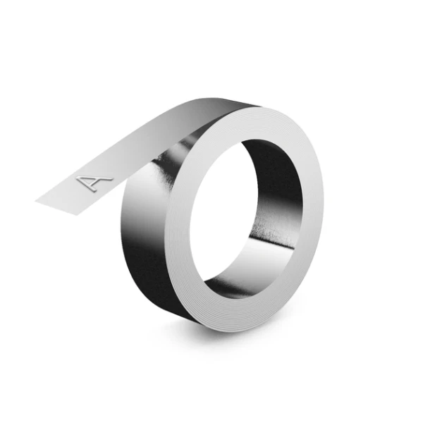 Reliƫftape Dymo embossing niet klevend aluminium 12mm zilver