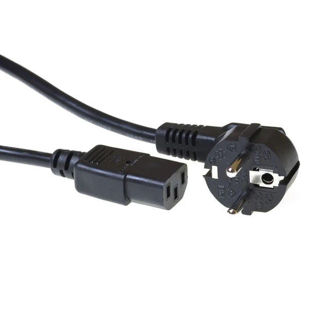 Kabel ACT Netsnoer CEE 7/7 male - C13 zwart 2.5 meter