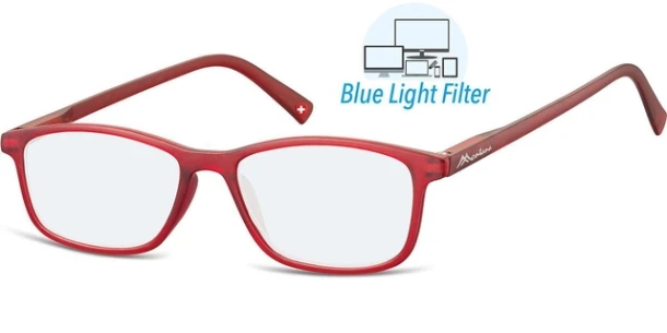 Leesbril Montana +2.00 dpt blue light filter rood
