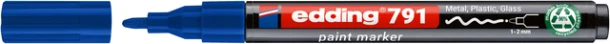 Paintmarker edding 791 PCR op alcoholbasis 1-2mm blauw
