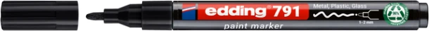 Paintmarker edding 791 PCR op alcoholbasis 1-2mm zwart