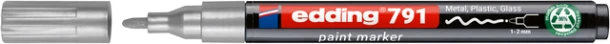 Paintmarker edding 791 PCR op alcoholbasis 1-2mm zilver