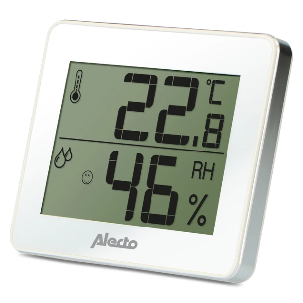 Thermometer hygrometer Alecto WS-55 wit - zilver