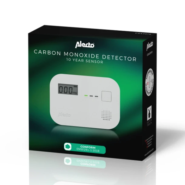 Koolmonoxidemelder Alecto 10 Jaar Sensor Wit