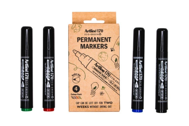 Permanent Marker Artline 170 Eco Rond M Ass 4st