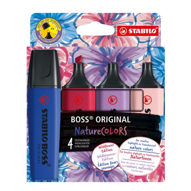 Markeerstift Stabilo Boss Wildfl Assorti 4 Stuks