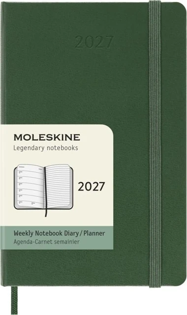 Agenda 2027 Moleskine 12M Planner Weekly 7dagen/1pagina pocket hc myrtle green
