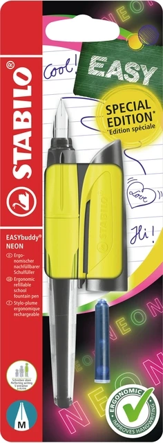 Vulpen STABILO Easybuddy medium neon geel blister à 1 stuk