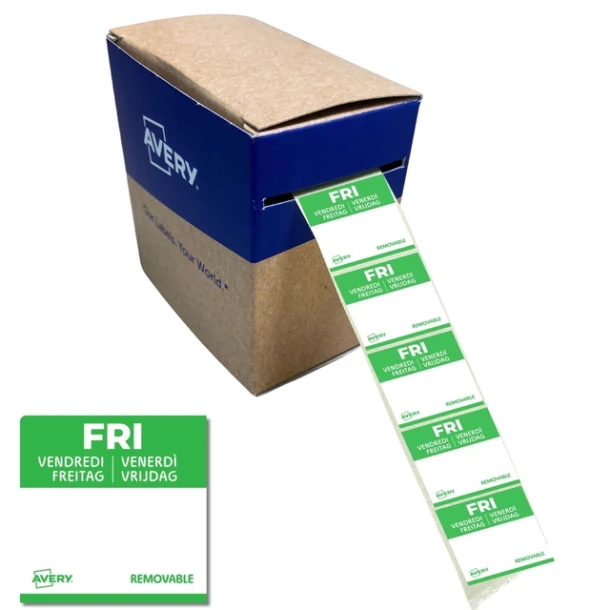 Etiket Avery HACCP vrijdag-groen 25x25mm 1000 stuks
