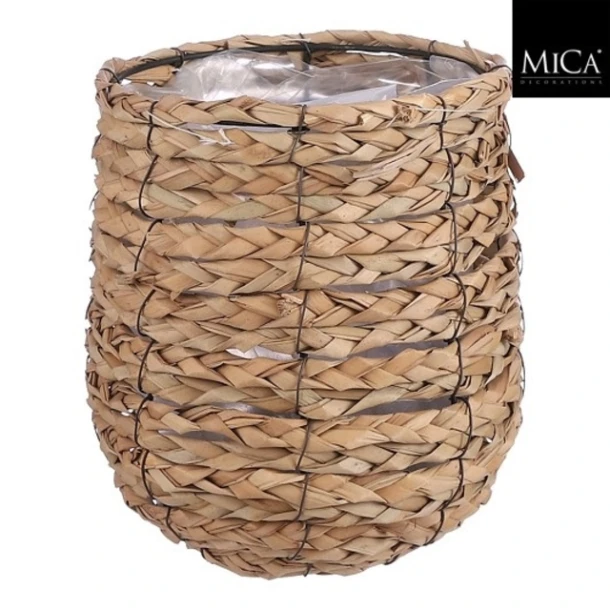 Plantenmand Mica Avalon Zeegras 21x18cm Lichtbruin