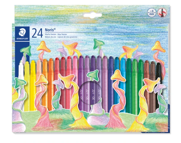 Waxpotlood Staedtler Norix twister set à 24 kleuren