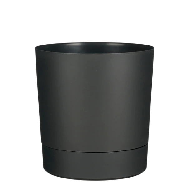 Plantenpot Mica Coco met schotel rond hoogte 29,5 Ø28 cm antraciet