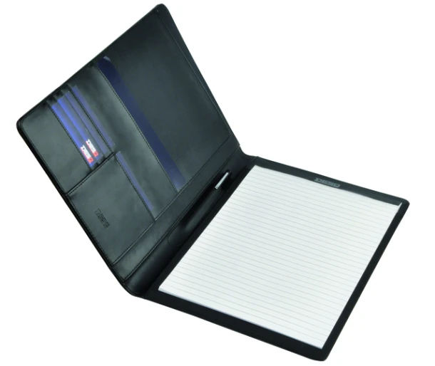 Schrijfmap DESQ A4 leder zwart