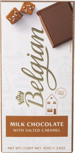Chocolade The Belgian melk karamel zout reep 100 gram