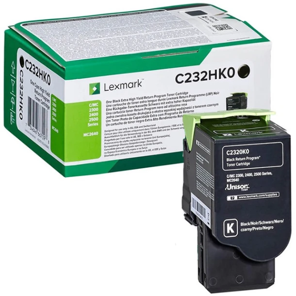 Tonercartridge Lexmark C232HK0 HC zwart