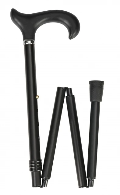 Wandelstok Able2 opvouwbaar soft derby handvat zwart