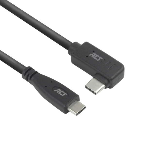 Kabel ACT USB-C standaard naar USB-C hoek 10Gbps 2m