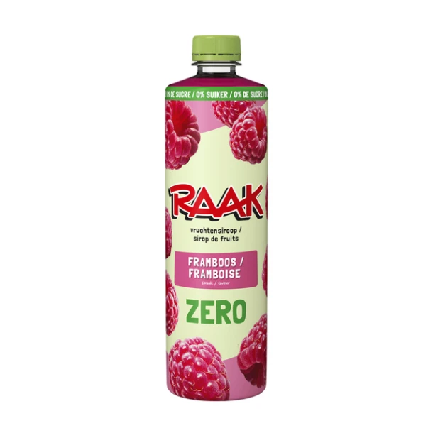 Siroop RAAK framboos zero sugar 750ml