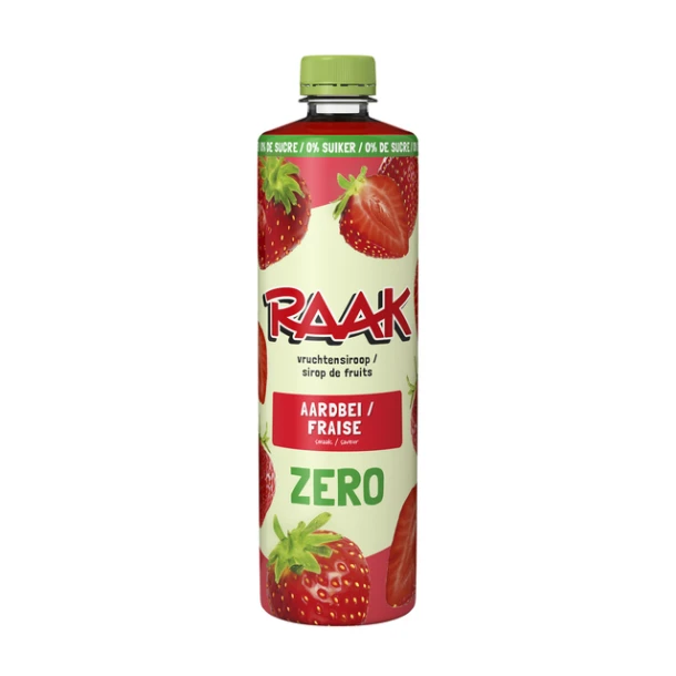 Siroop Raak Aardbei Zero Sugar 750ml