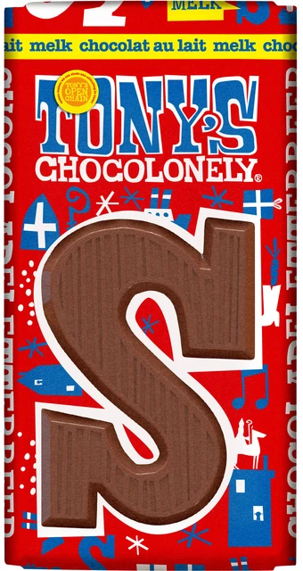 Chocoladeletter Tonys Chocolonely Melk S 90 Gram