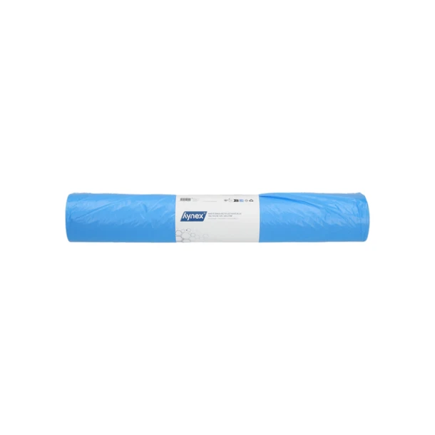 Afvalzak Hynex 70x110cm HDPE recycled T25 120L blauw rol à 25 stuks