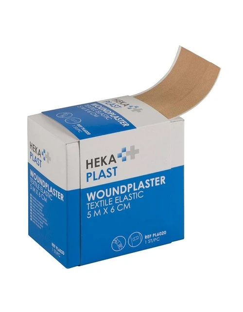 Pleister textiel elastic Hekaplast 5mx6cm