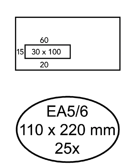 Envelop Quantore EA5/6 110x220mm VL30 zelfkl; pk25