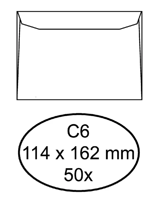 Envelop Quantore C6 114x162mm pakje 50 stuks