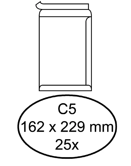 Envelop Quantore C5 162x229mm; zelfkl. pk 25st
