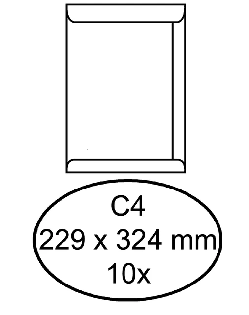 Envelop Quantore A4 229x324 zelfkl wit pk 10