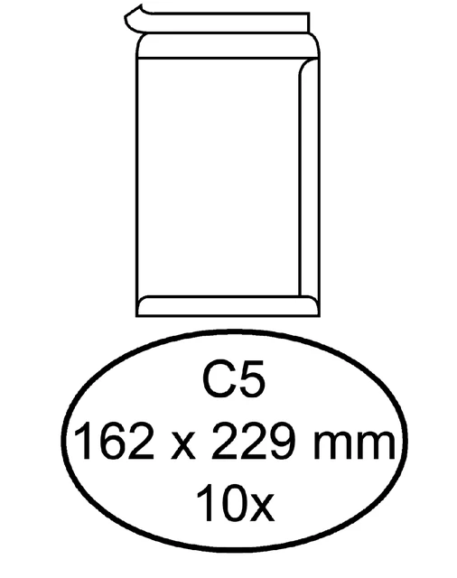 Envelop Quantore C5 162x229mm zelfkl. pakje 10 st.