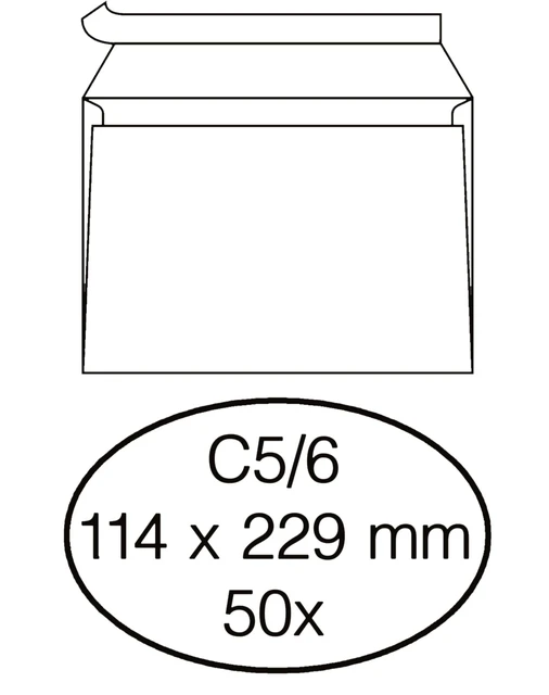 Envelop Quantore C5/6 114x229mm zelfkl. pakje 50st