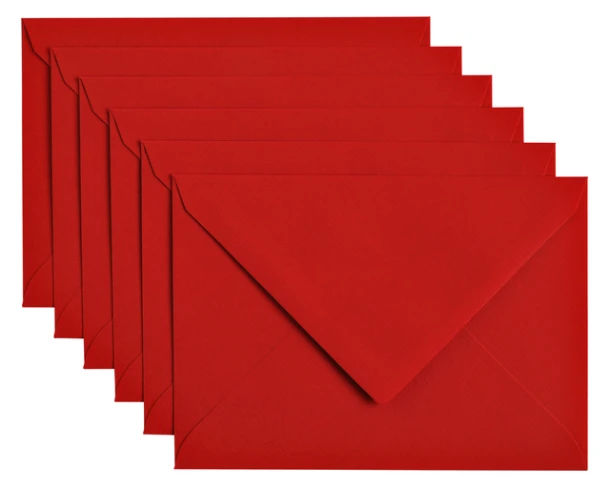 Envelop Papicolor C6 114x162mm rood; pak 6 st.