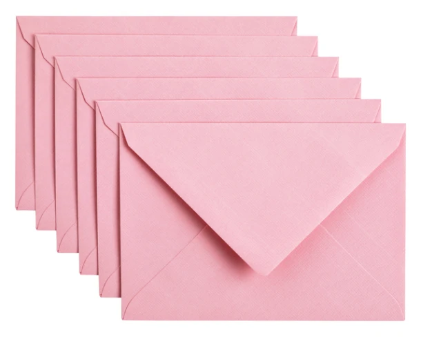Envelop Papicolor C6 114x162mm babyroze pak à 6 stuks