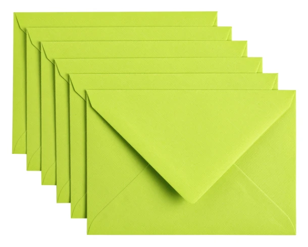 Envelop Papicolor C6 114x162mm appelgroen pak à 6 stuks
