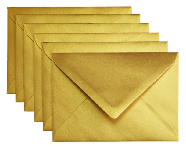 Envelop Papicolor C6 114x162mm metallic goud; pk 6