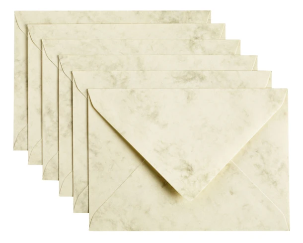 Envelop Papicolor C6 114x162mm 6st Marble Ivoor