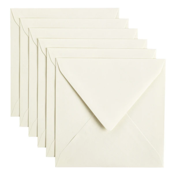 Envelop Papicolor 140x140mm anjerwit pak à 6 stuks