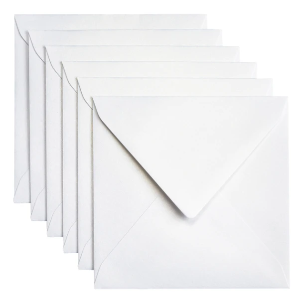 Envelop Papicolor 140x140mm metallic parelwit pak à 6 stuks