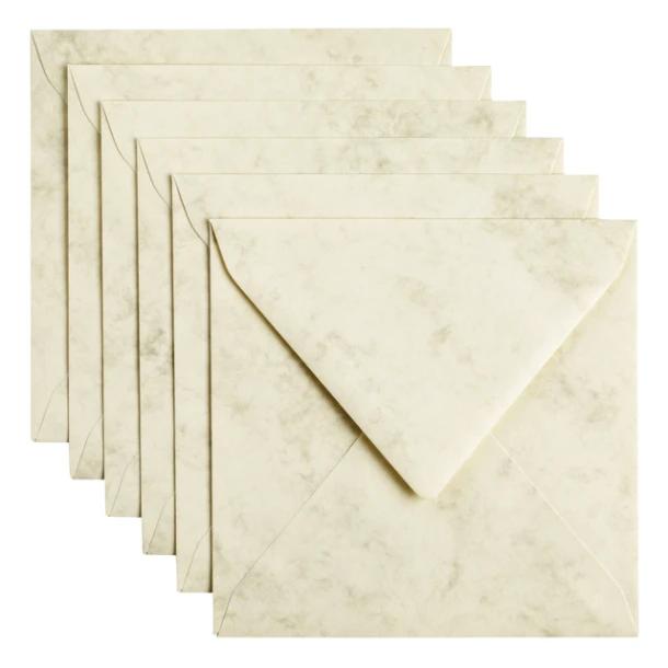 Envelop Papicolor 140x140 6st Marble Ivoor