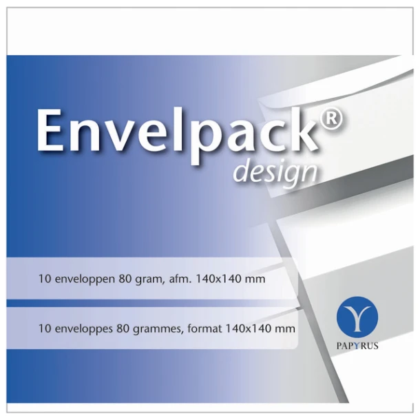 Envelop Papyrus 140x140mm wit; pakje 10st