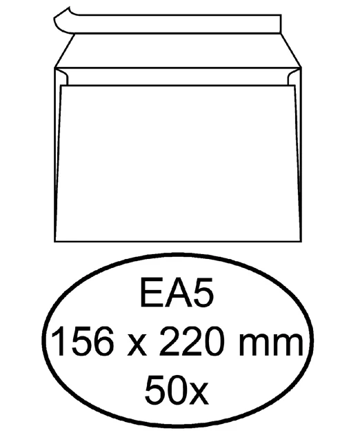 Envelop Hermes Bank EA5 Zelfkl 80gr wit; pk 50st