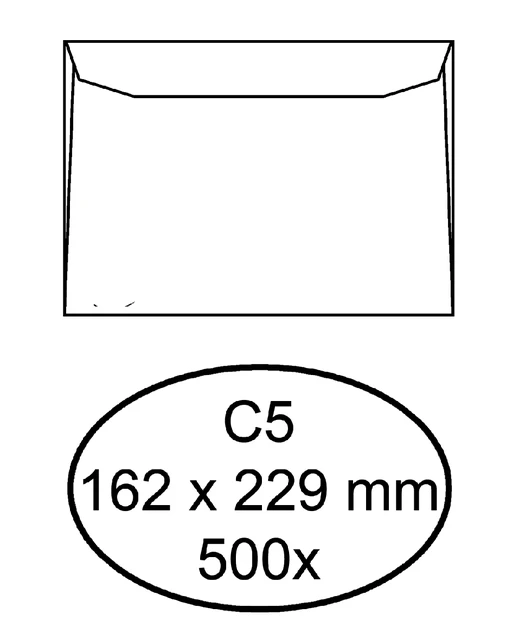 Envelop Hermes bank C5 162x229mm wit 500stuks