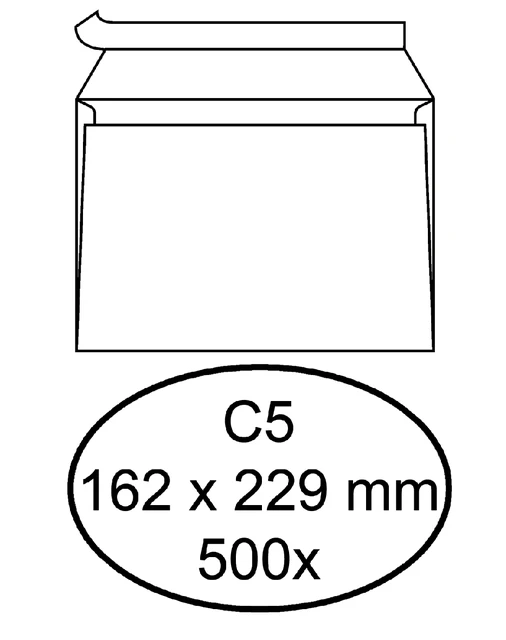 Envelop Quantore C5 162x229mm zelfkl;ds 500st