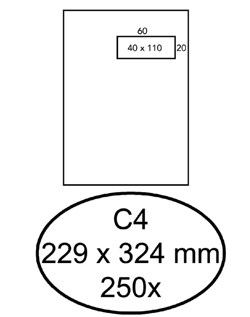Envelop Hermes C4, 229x324mm VR40 zlfkld ;doos 250