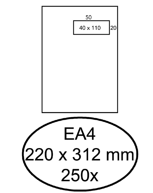 Envelop Hermes EA4 220x312mm VR40 zelfkl.;ds 250st