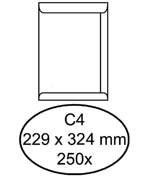 Envelop Hermes akte C4P 229x324mm; doos 250 stuks