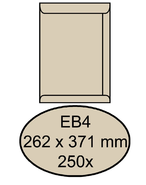 Envelop Bison EB4 262x371mm creme; doos 250 stuks