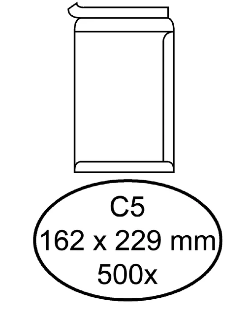 Envelop Hermes C5 162x229mm zelfklevend, 100 grams, doos 500 stuks