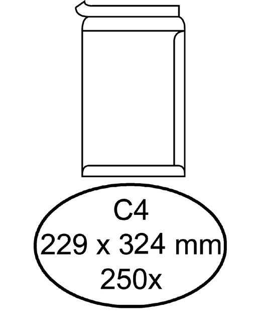 Envelop Hermes C4 229x324mm zelfkl, doos 250 st.